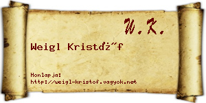 Weigl Kristóf névjegykártya